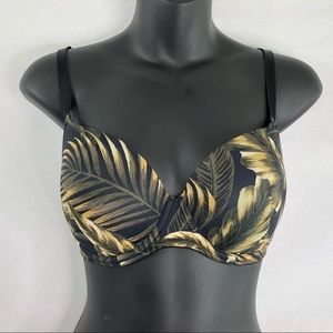 Victoria’s Secret Pink Black tropical bra 34D